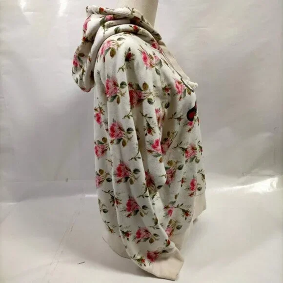 Authentic Gucci Floral Logo GG Web Stripe Cream Hoodie Sweatshirt LuxuryDesigner - Picture 4 of 8
